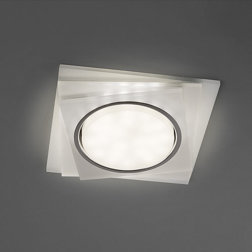 40521 CD5023, 20LED*2835 SMD 4000K, 15W GX53, без лампы, матовый, хром Светильник встраиваемый  с LED подсветкой с драйвером в комплекте FERON 40521 - фото 633131