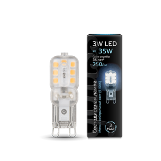 107409203 Gauss LED G9 AC220-240V 3W 4100K Лампа светодиодная (уп.20/200шт.) 107409203 - фото 633168
