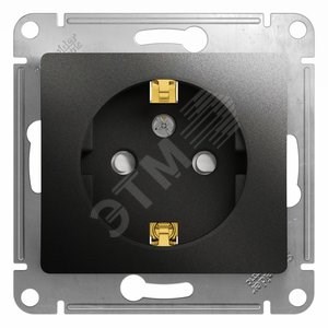 GSL000745 Glossa Механизм розетки 1 гнездо с заземлением и шторками, антрацит (уп.20шт.) Systeme Electric (Россия) GSL000745 - фото 633170