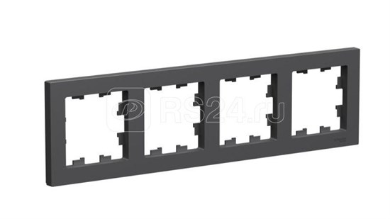 ATN001404 AtlasDesign Рамка 4 поста универсальная, базальт (уп.5шт.) Systeme Electric (Россия) ATN001404 - фото 633200