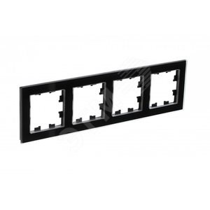ATN321004 AtlasDesign Nature Рамка 4 поста, органическое стекло черная глянец Schneider Electric ATN321004 - фото 633226