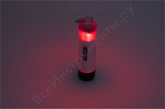 GLO-TOOB Яркий Луч Фонарь красный, водонепроницаемость до 60м, 3 режима, на 1хAAA	 4606400105107 - фото 633355