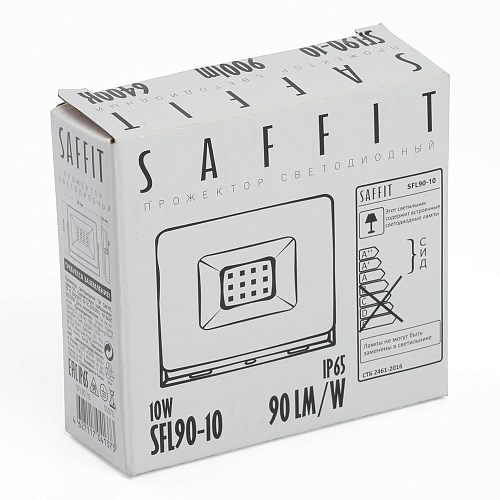 55070 SFL90-10, 2835SMD, 10W 6400K AC230V/50Hz IP65, белый в компактном корпусе Прожектор светодиодный FERON 55070 - фото 633436