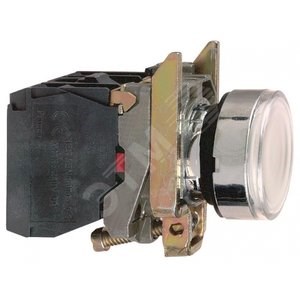 XB4BW31M5 Кнопка белая с подсветкой без фиксации Ø22мм 1НО+1НЗ (уп.50шт.) Schneider Electric XB4BW31M5 - фото 633510