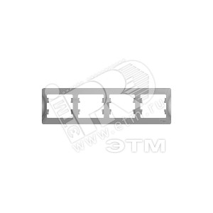 GSL000304 Glossa Рамка горизонтальная, 4 поста, алюминий (уп.5шт.) Systeme Electric (Россия) GSL000304 - фото 633617