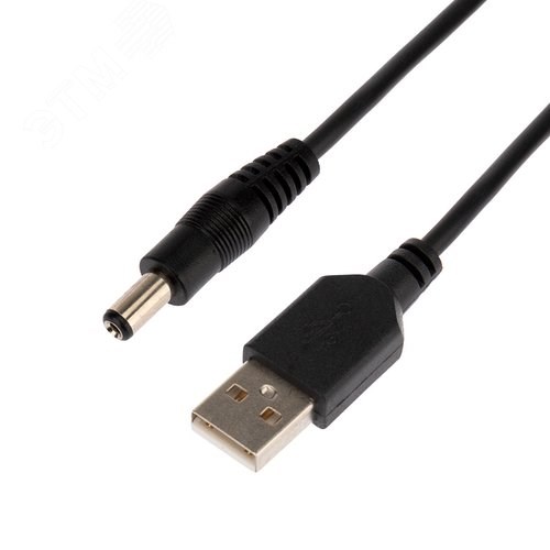 FD 18-0231 USB штекер - DC разъем питание 2,1х5,5мм, 1,5м, черный Кабель для мобильный устройств (уп.10шт.) REXANT (Китай) FD 18-0231 - фото 633825