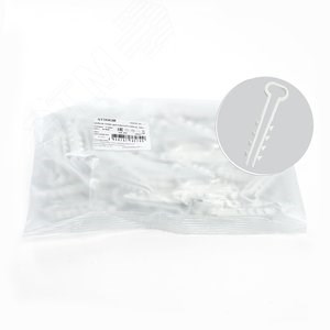 39859 DCL01-05-10 ДХП 10-5 Дюбель-хомут для плоского кабеля белый Ø5-10мм (уп.100шт.) Stekker 39859 - фото 633867