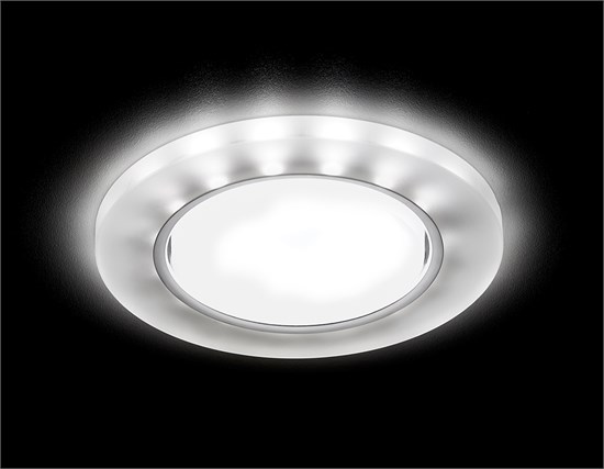 G214 CH/WH хром/матовый GX53+3W (LED WHITE) Светильник встраиваемый (уп.50шт.) Ambrella Light 4627094358877 - фото 633904
