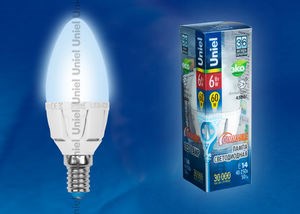 LED-C37-6W/NW/E14/FR/DIM Palazzo Лампа светодиодная диммир., белый свет (уп.10шт.) UNIEL LED-C37-6W/NW/E14/FR/DIM - фото 634073