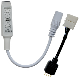 CRMM72ESB Ecola LED strip RGB mini controller 6A 72W 12V (144W 24V) с переходником с кнопками для управления CRMM72ESB - фото 634144