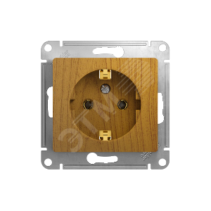 GSL000543 Glossa Розетка 1 гнездо с заземлением, дуб, механизм (уп.20шт.) Schneider Electric GSL000543 - фото 634183