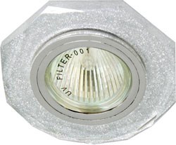 19699 8020-2 MR16 50W G5.3 мерцающее серебро, серебро Светильник встраиваемый (уп.10/50шт.) FERON 19699 - фото 634214