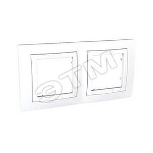 MGU2.004.18 Unica Рамка с декоротивным элементом, 2 поста, белая (уп.10шт.) Schneider Electric MGU2.004.18 - фото 634239