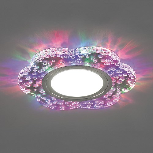 32540 CD954, 15LED*2835 SMD RGB, MR16 50W G5.3, прозрачный Светильник потолочный встраиваемый с LED подсветкой с драйвером в комплекте FERON 32540 - фото 634308