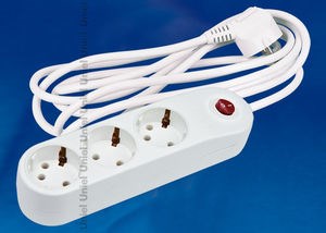 S-GSP3-3C Classic Фильтр сетевой, с/з, 3 гнезда, шнур 3м, цвет-белый (уп.20шт.) UNIEL 718728 - фото 634573