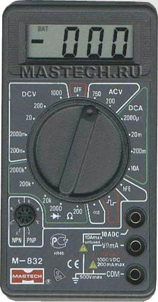 M832 - Мультиметр цифровой Mastech M832 - фото 634599