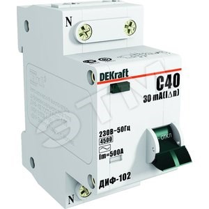 16006DEK ДИФ102-1N-032A-030-C Диф. автомат 1Р+N 32А 30мА тип AC х-ка С 4,5кА (уп.6шт.) DEKraft ДИФ102-1N-032A-030-C - фото 634745
