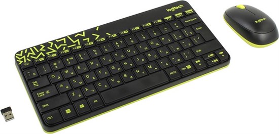 MK240 Клавиатура + мышь клав:черный/жёлтый мышь:черный/жёлтый USB беспроводная slim Multime Logitech MK240 - фото 634764