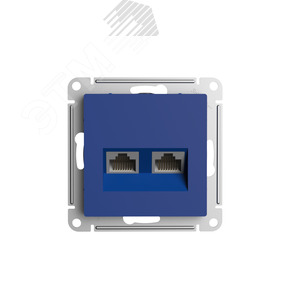 ATN001185 Atlasdesign Механизм розетки двойной компьютерной RJ45+RJ45, Cat.5e, аквамарин (уп.5шт.) Systeme Electric (Россия) ATN001185 - фото 634827