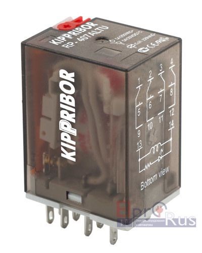 RP-403.DLTU Реле промежуточное 24VDC, 5А/250VAC KIPPRIBOR RP-403.DLTU - фото 634856
