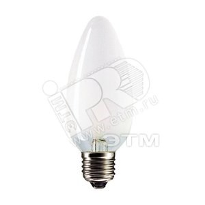 05651150 PHILIPS Stan 60W E27 230V B35 FR Лампа накаливания декоративная свеча матовая (уп.100шт.) 871150005651150 - фото 634876