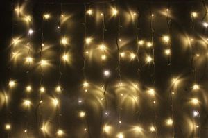 26795 CL11 Гирлянда "дождь", 169 LED 3300K, эффект стробов, 1,95*1,8м + 5м 26795 - фото 634928