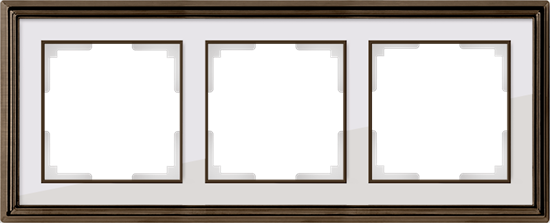 WL17-Frame-03 Palacio Рамка на 3 поста, бронза/белый (уп.5шт.) Werkel™ ВЫВЕДЕНА ИЗ АССОРТИМЕНТА a037684-1 - фото 634964
