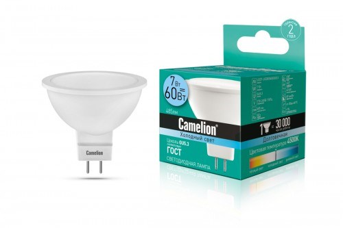 LED7-JCDR/845/GU5.3 Светодиодная лампа 7Вт 220B (уп.10/100шт.) Camelion LED7-JCDR/845/GU5.3 - фото 635061