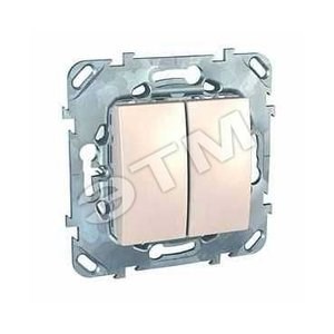 MGU5.211.25ZD Unica Выключатель двухклавишный (СХ.5) бежевый (уп.10шт.) Schneider Electric MGU5.211.25ZD - фото 635100