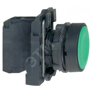 XB5AA31 Кнопка зеленая Ø22мм без фиксации 1НО (уп.5/150шт.) Schneider Electric XB5AA31 - фото 635112