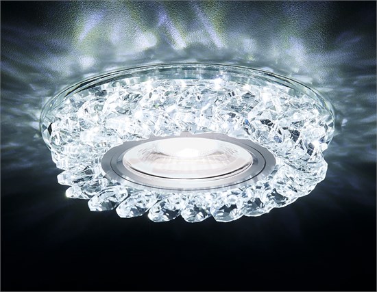 S257 CH хром/прозрачный хрусталь/MR16+3W (LED WHITE) Светильник встраиваемый (уп.50шт.) Ambrella Light 4627125080234 - фото 635217