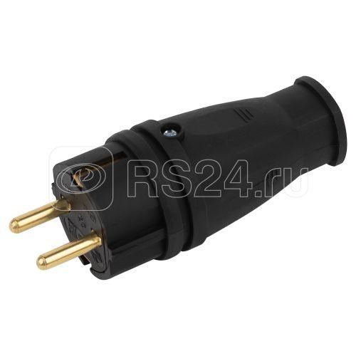 Б0055414 VX10-B Вилка с заземлением прямая каучуковая IP44, черная ЭРА (Россия) Б0055414 - фото 635322