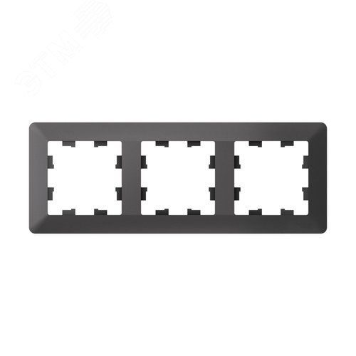 ATN221403 AtlasDesign Air Рамка 3 поста универсальная, базальт/дымчатый черный (уп.5шт.) Systeme Electric (Россия) ATN221403 - фото 635539