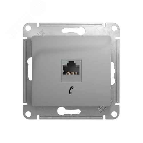 GSL000381T Glossa Механизм розетки телефонной RJ11, 1 гнездо, алюминий (уп.2шт.) Systeme Electric (Россия) GSL000381T - фото 635701