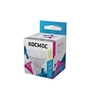 LkecLED6.5wJCDRC30 MR16 LED 6,5Вт GU5.3 3000К 460Лм спот 220В (замена 50Вт) Лампа светодиодная (уп.10шт.) КОСМОС (Китай) LkecLED6.5wJCDRC30 - фото 635733