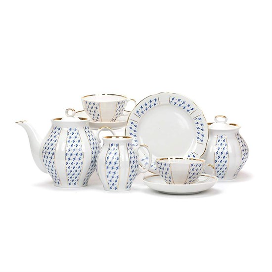 Сервиз чайный "Ситец" 6/21 ф. Белый лебедь", Дулево Сервиз чайный "Ситец" 6/21 ф. Белый лебедь", Дулев - фото 635777