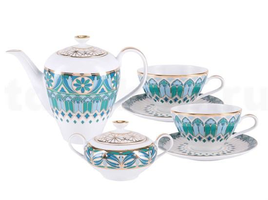 81.28325.00.1 Сервиз чайный форма Грация рис. Готика, 14 предметов, АО Императорский фарфоровый завод" 81.28325.00.1 - фото 635792