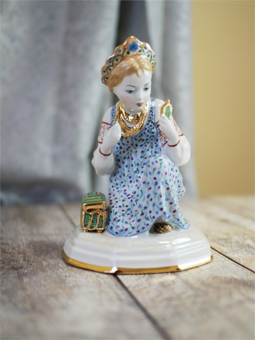 Скульптура Малахитовая шкатулка авт. Богданова О.М.(1 категория), Дулево Скульптура Малахитовая шкатулка авт. Богданова О.М - фото 635798