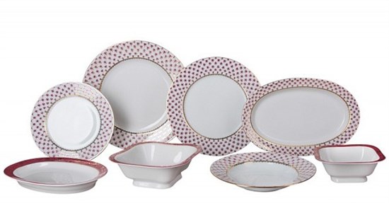 81.26393.00.1 Сервиз столовый форма Молодежная рисунок Сетка-Блюз-2, 6 персон 24 предмета, АО "Императорский фарфоровый завод" 81.26393.00.1 - фото 635817