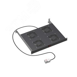 R519VSIT4FTB 19" Вентиляторный модуль, 4 вентилятора с термостатом RAL 9005 ДКС (Россия) R519VSIT4FTB - фото 635821