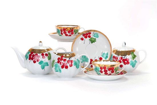 Сервиз чайный ф. Тюльпан рис. Калинка, 6/15 предметов, Дулево Сервиз чайный ф. Тюльпан рис. Калинка, 6/15 предме - фото 635860