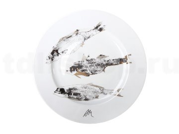 81.23238.00.1 Тарелка декоративная 26.5 см рис. Рыбы. Вечер, ОА "Императорский фарфоровый завод" 81.23238.00.1 - фото 635872
