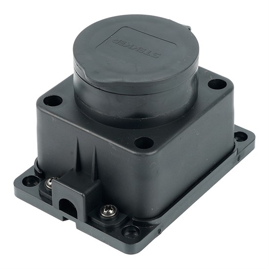 39018 RST16-31-44 Розетка настенная 1-местная с/з, каучук, серия Одри, черный, Stekker (Китай) 39018 - фото 635892