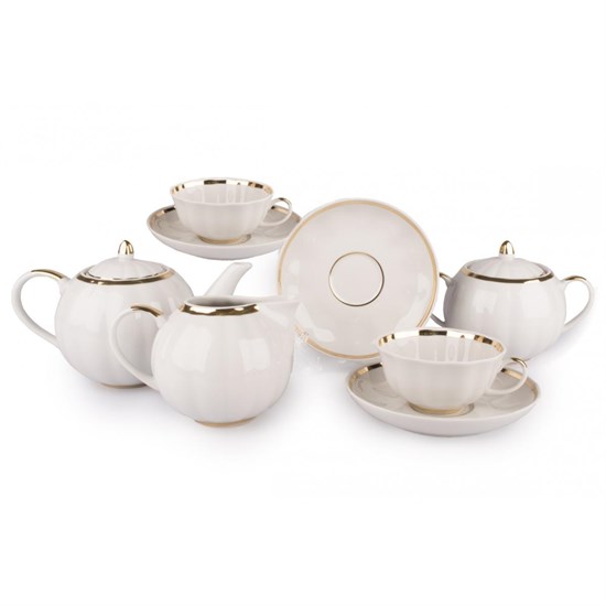 Сервиз чайный Московский с лентой форма Тюльпан 6/15 предметов, Дулево 720007 - фото 635900