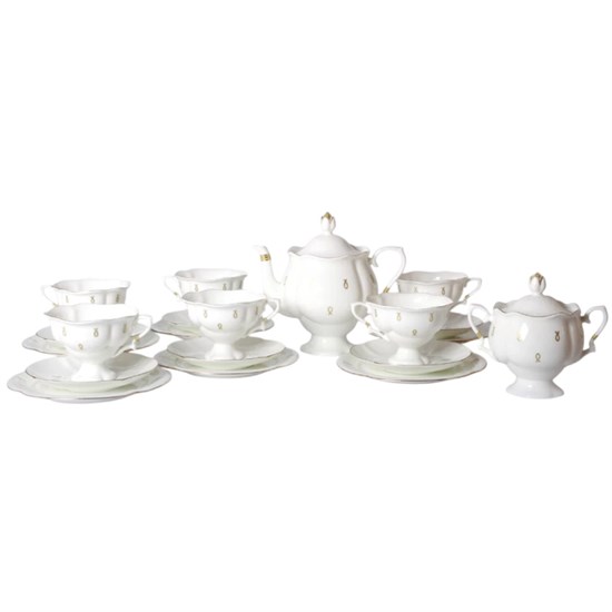 81.15072.00.1 Сервиз чайный форма Наташа рисунок Петельки, 6 персон 20 предметов, АО "Императорский фарфоровый завод" 81.15072.00.1 - фото 635927