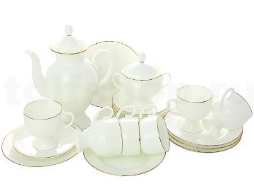 81.14598.00.1 Сервиз кофейный форма Классическая-2 рисунок Золотая лента, 6 персон 20 предметов, АО "Императорский фарфоровый завод" 81.14598.00.1 - фото 635928