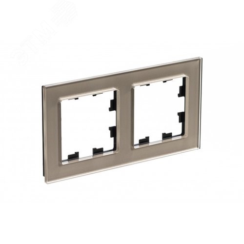 ATN320502 AtlasDesign Nature Рамка 2 поста, органическое стекло матовое шампань (уп.2шт.) Systeme Electric (Россия) ATN320502 - фото 635948