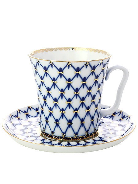 81.13955.00.1 Бокал ф. Ленинградский рис. Кобальтовая сетка, АО "Императорский фарфоровый завод" 81.13955.00.1 - фото 636029