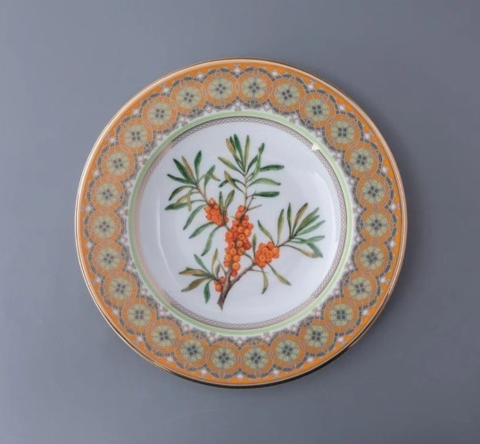 81.33947.00.1 Тарелка декоративная ИФЗ Европейская, Облепиха сибирская, 270мм, подарочный набор, фарфор 81.33947.00.1 - фото 636035