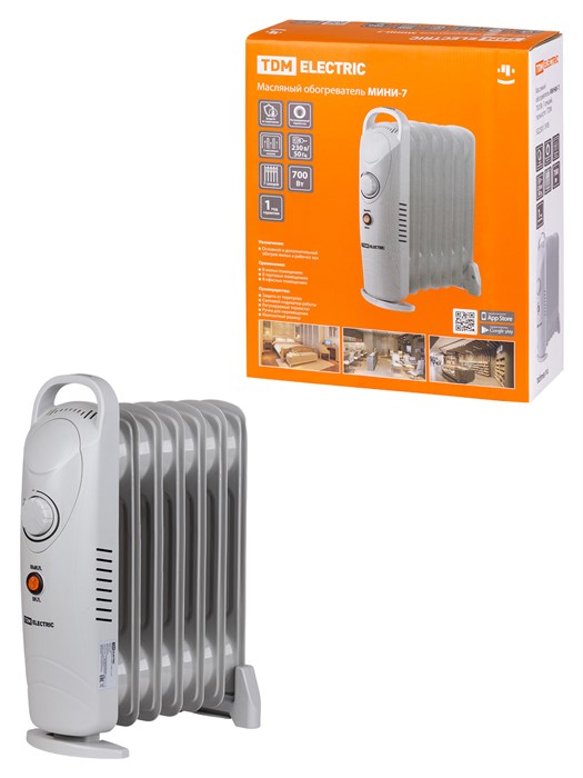 SQ2501-0908 МИНИ-7, 700Вт, 7 секций, термостат Масляный обогреватель TDM SQ2501-0908 - фото 636216